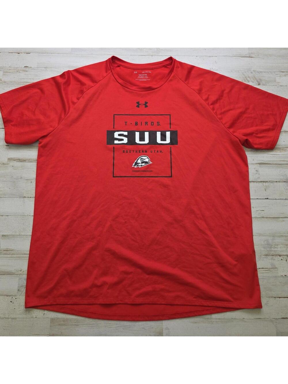 Southern Utah T-Birds Under Armour Tech Tee - Red Men's 3XL Wicking Gym Casual